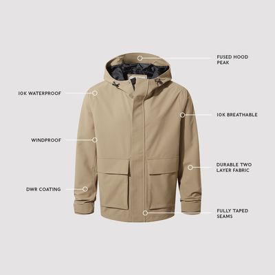 Cason Men's Waterproof Jacket - Walnut