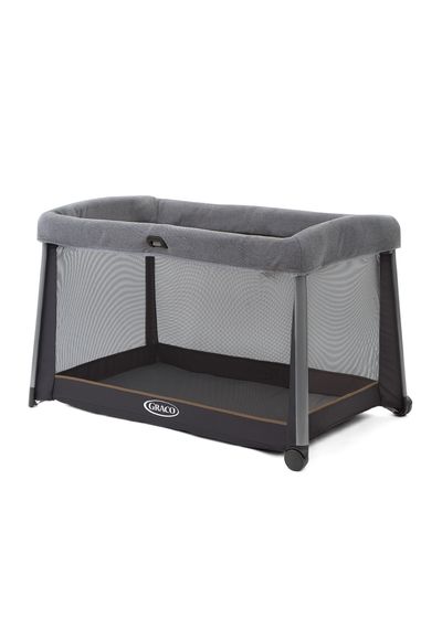 Graco's new FoldLite Travel Cot pictured side on