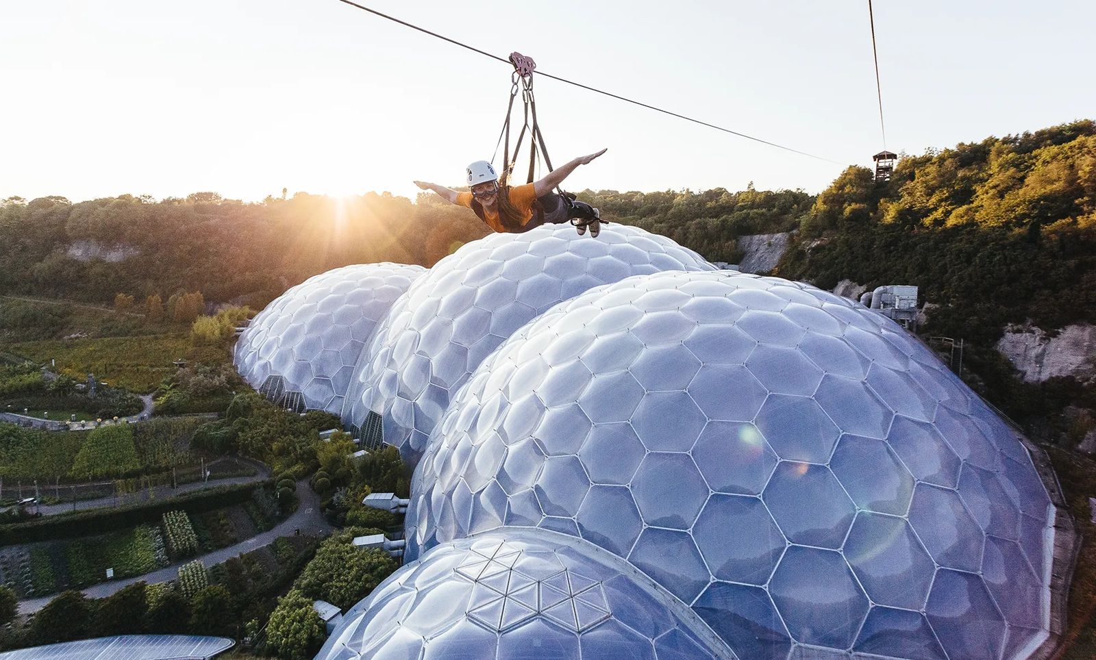 EDEN - Flying over Eden on Skywire, England's fastest zipline