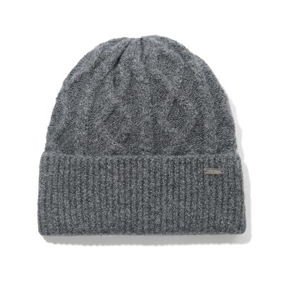 Janice Supersoft Cable Knit Beanie - Light Grey Melange