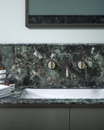 Wall Mounted basin Set in Warm Brass 