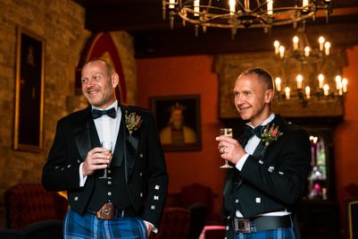 Jason and Craig wed at Langley Castle Hotel