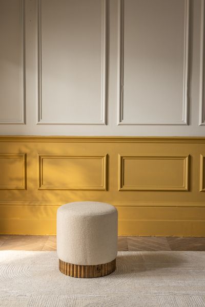 Holborn Footstool In Natural Boucle