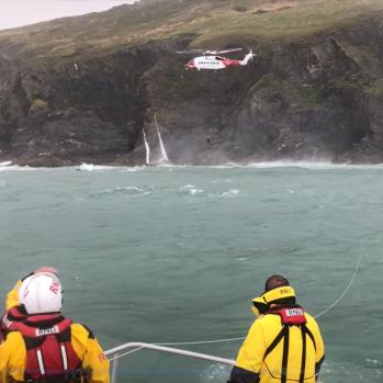 Couple being winched to safety