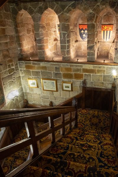Garderobes at Langley Castle Hotel, Northumberland, UK
