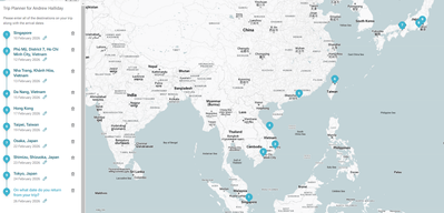 Sample Pinpoint Travel Health  itinerary planner