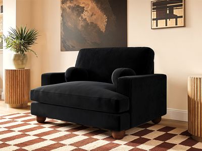 Solace+Co Addison Loveseat - Black Velvet