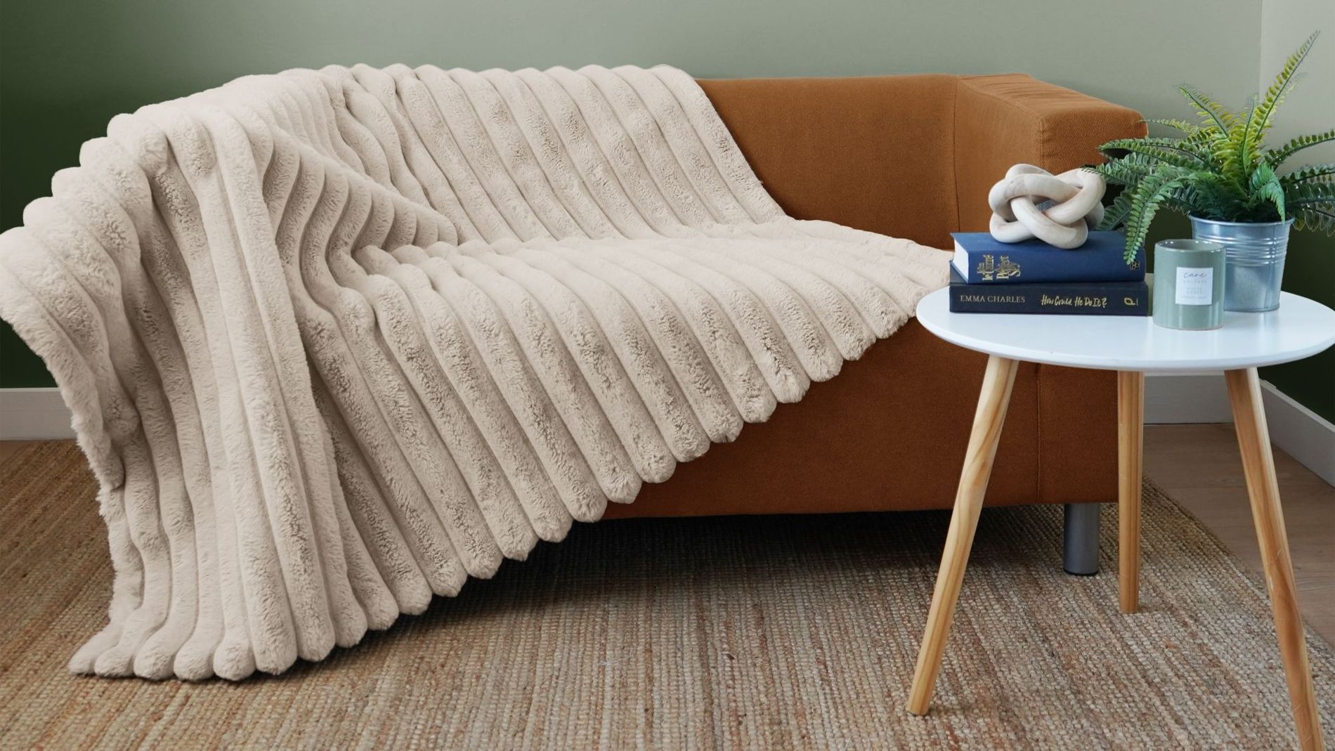 Suggested Header 2000px rucomfy, Serenity Ribbed Faux Fur Blanket  Linen, £84.99, 8442545.JPG