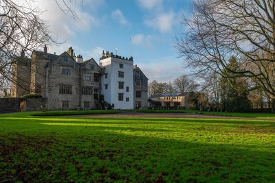 Levens Hall and Gardens in autumn.