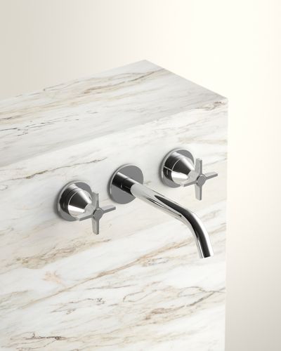 Folio Wall mounted Basin Tap in Chrome