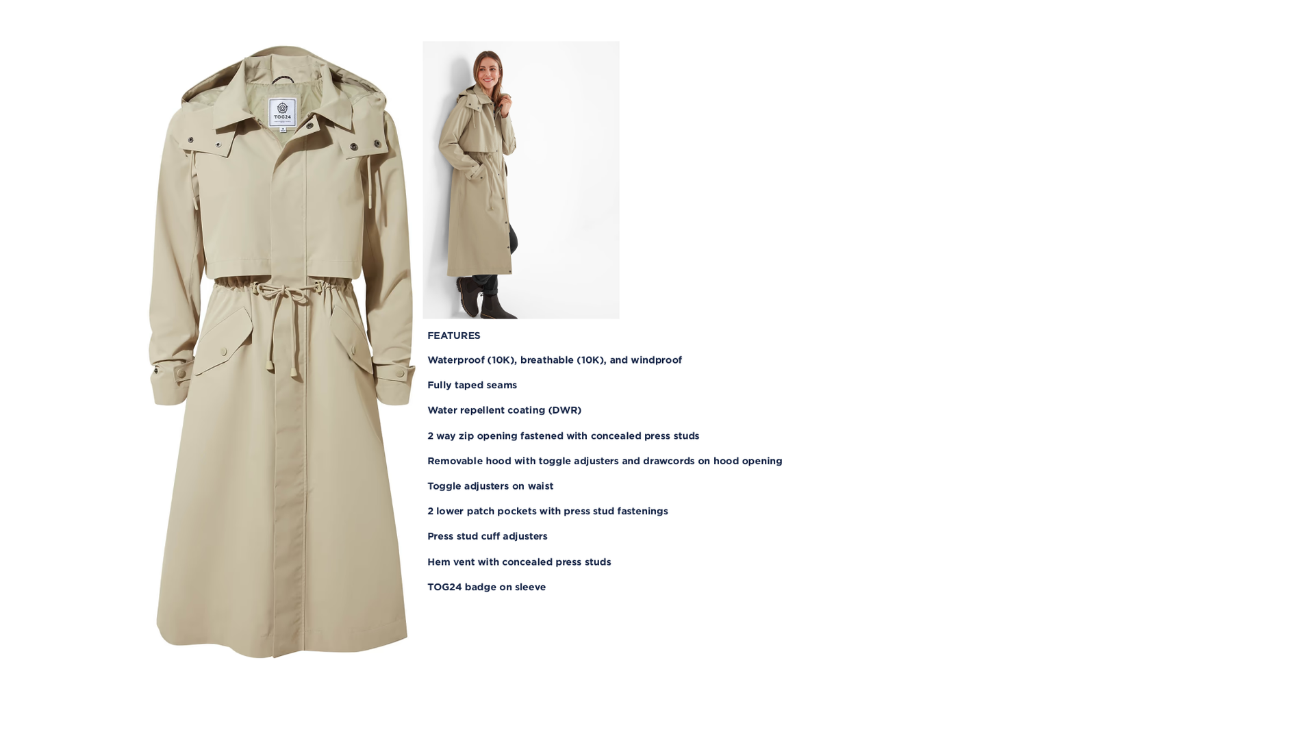 Alva womens waterproof jacket - taupe