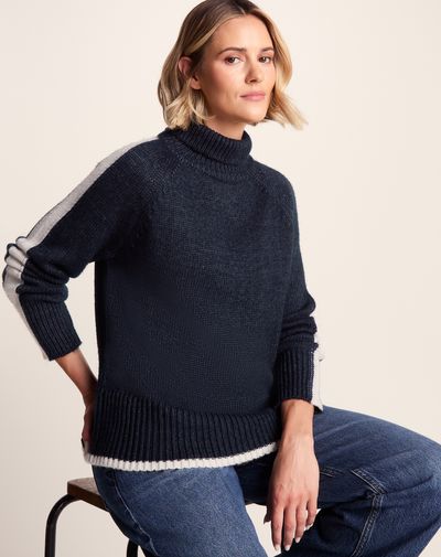 Moira Womens Knitted Jumper - Oxford Blue