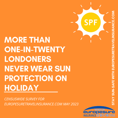 Graphic from sun awareness survey by Europesure Travel Insurance (www.europesuretravelinsurance.com), May 2023