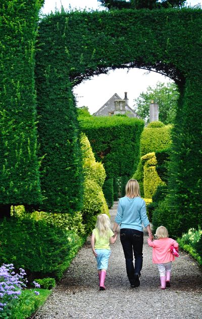 A family at Levens Hall and Gardens, Cumbria