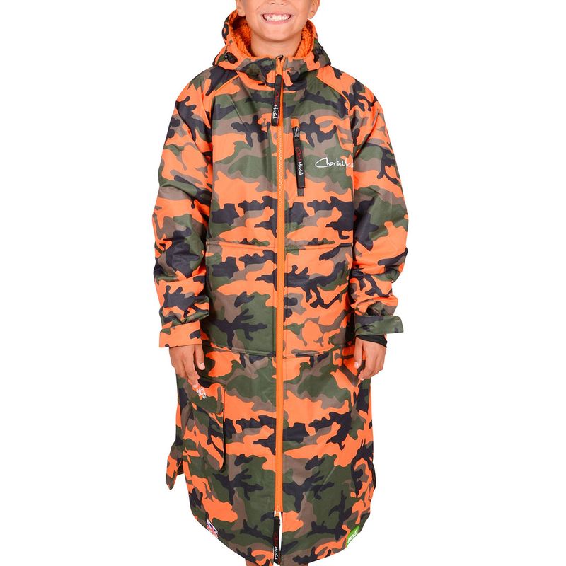 Charlie McLeod Eco Kids Long Sleeve Sports Cloak in Camo Orange