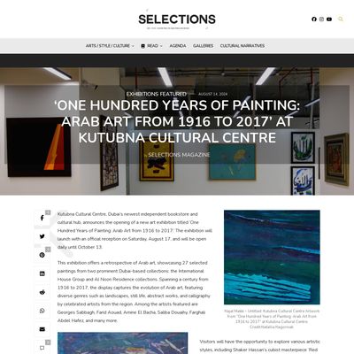 Screencapture of Selections Art Magazine