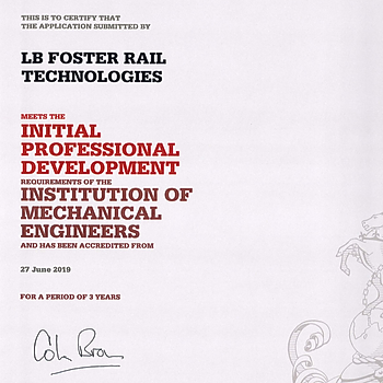 LB Foster IMechE accreditation.jpg