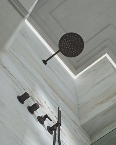 Folio Wall Mounted Shower Tap in Dark Bronze