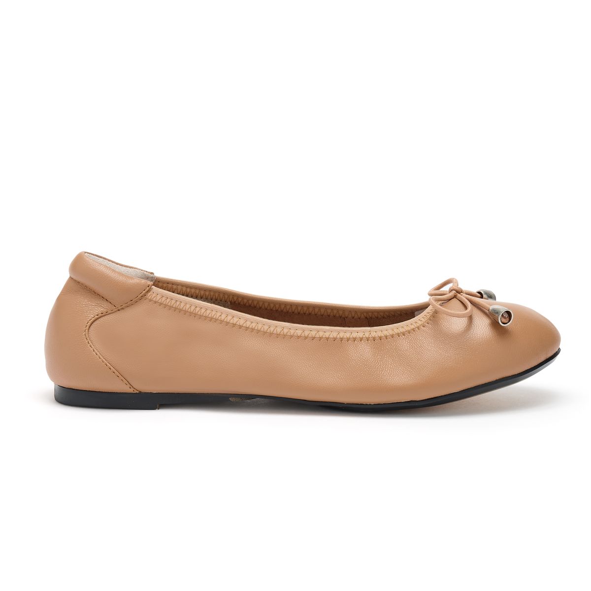 Sandringham Tan Leather Ballet Flats from Cocorose London