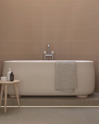 Floor Mounted Bath Mixer in Silver Steel 