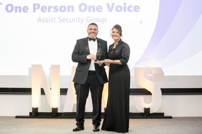 Paul Grzegorzek, Account Director at Assist Security Group; Claire Humble, Event Host