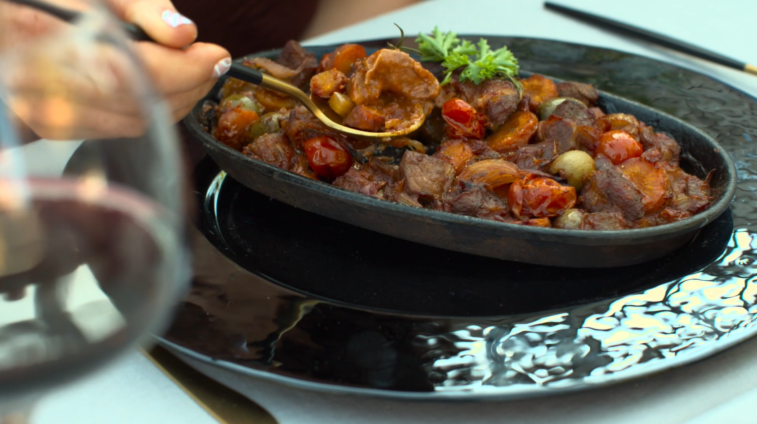 Lamb Romana cooked in the Valoriani woodfired oven by the team at Orchard Ovens