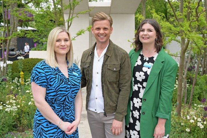 Holly Daulby and Beth French from Honest Communications at the RHS Chelsea Flower Show 2023.