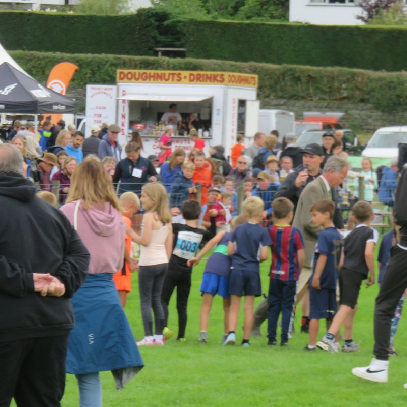 Start of the Under-9s fell race at Grasmere Lakeland Sports and Show 2024.