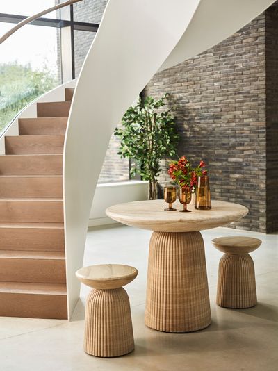 Mason Bistro Table Travertine Finish