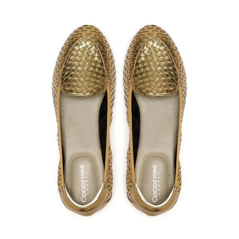 Bronze basket-weave premium leather Clapham loafer from Cocorose London