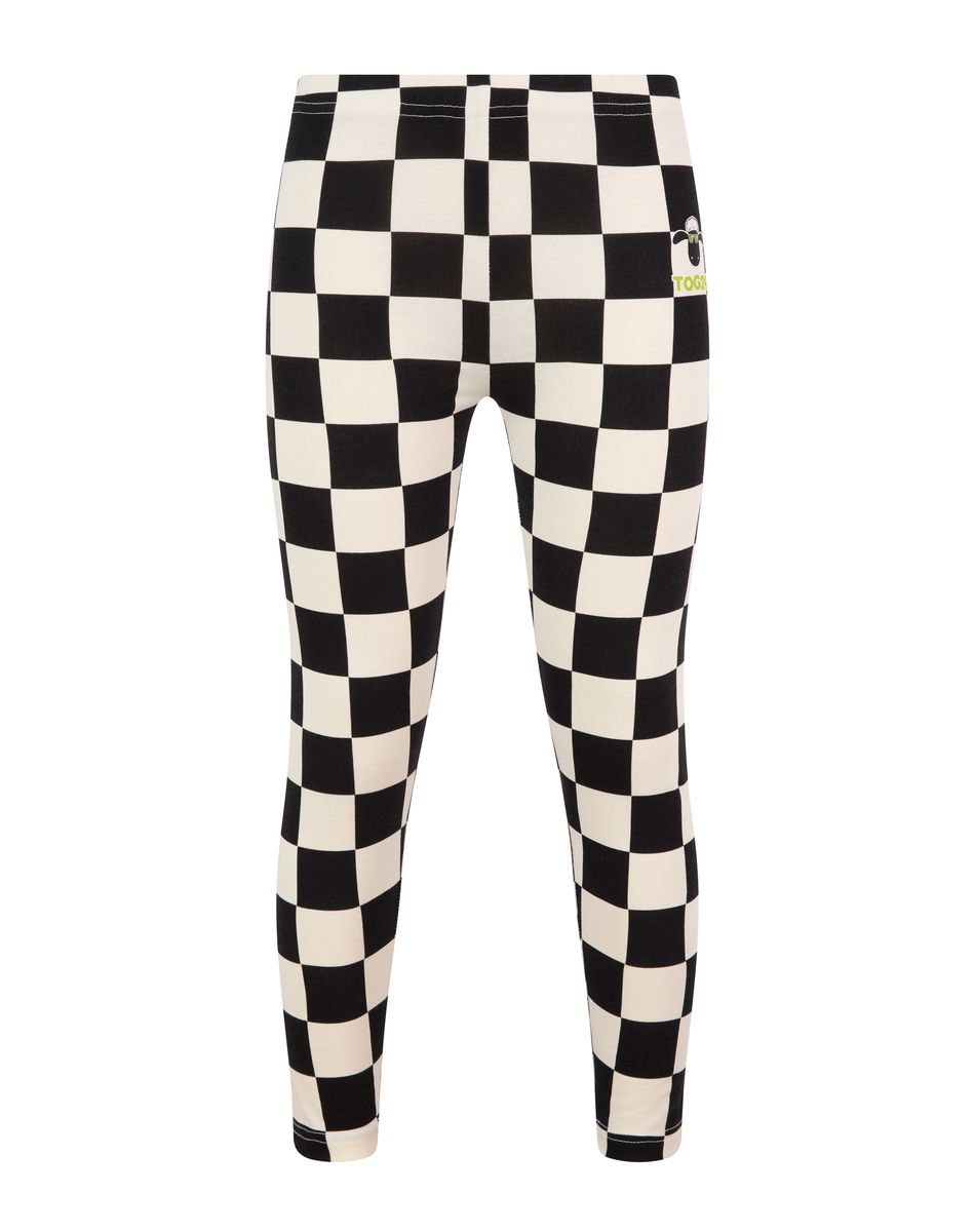 Harri Kids Shaun the Sheep Legging - Black Woolly Checkerboard