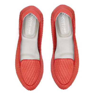 Cocorose leather loafer in coral