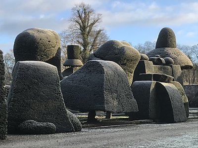 The world's oldest topiary garden, at Levens Hall and Gardens, Cumbria, UK.