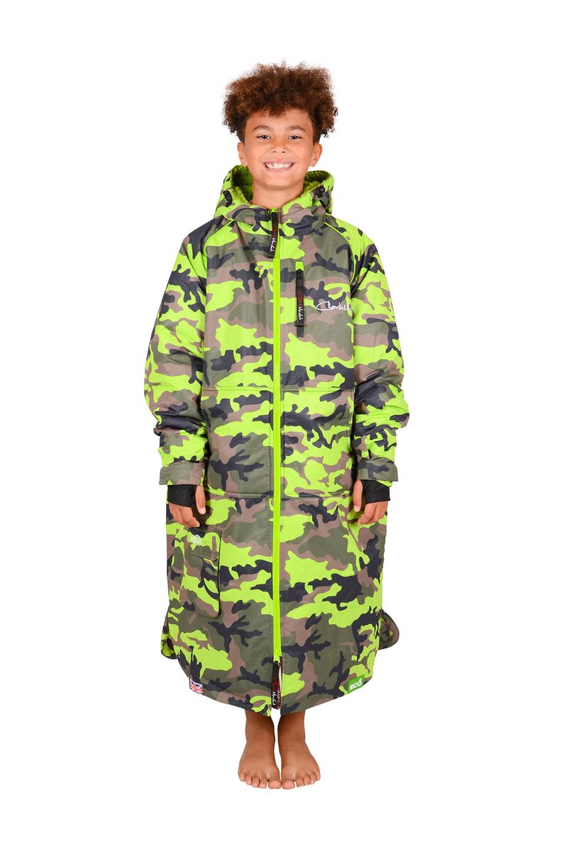 Charlie McLeod Eco Kids Long Sleeve Sports Cloak in Camo Green