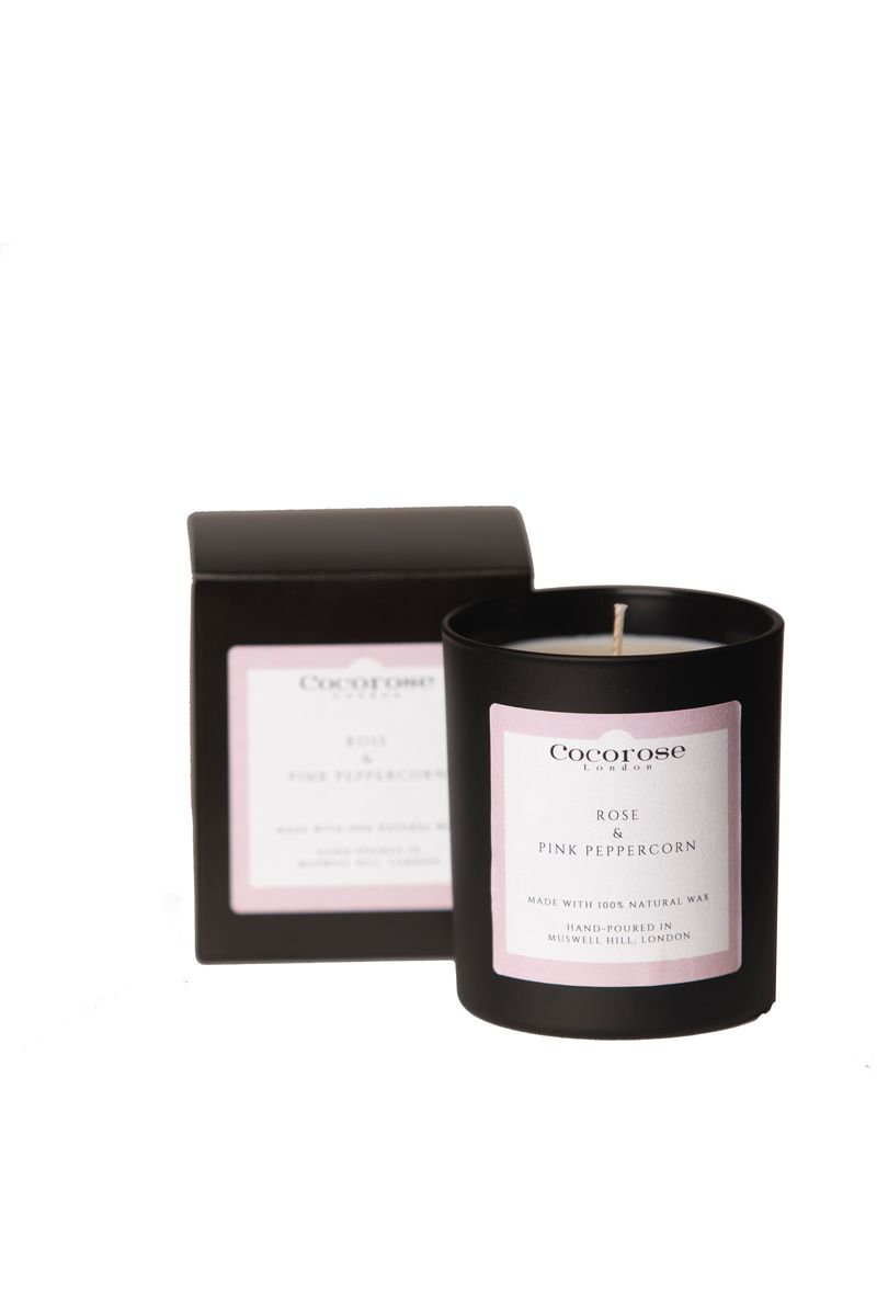 Rose & Pink Peppercorn hand poured candle from Cocorose London