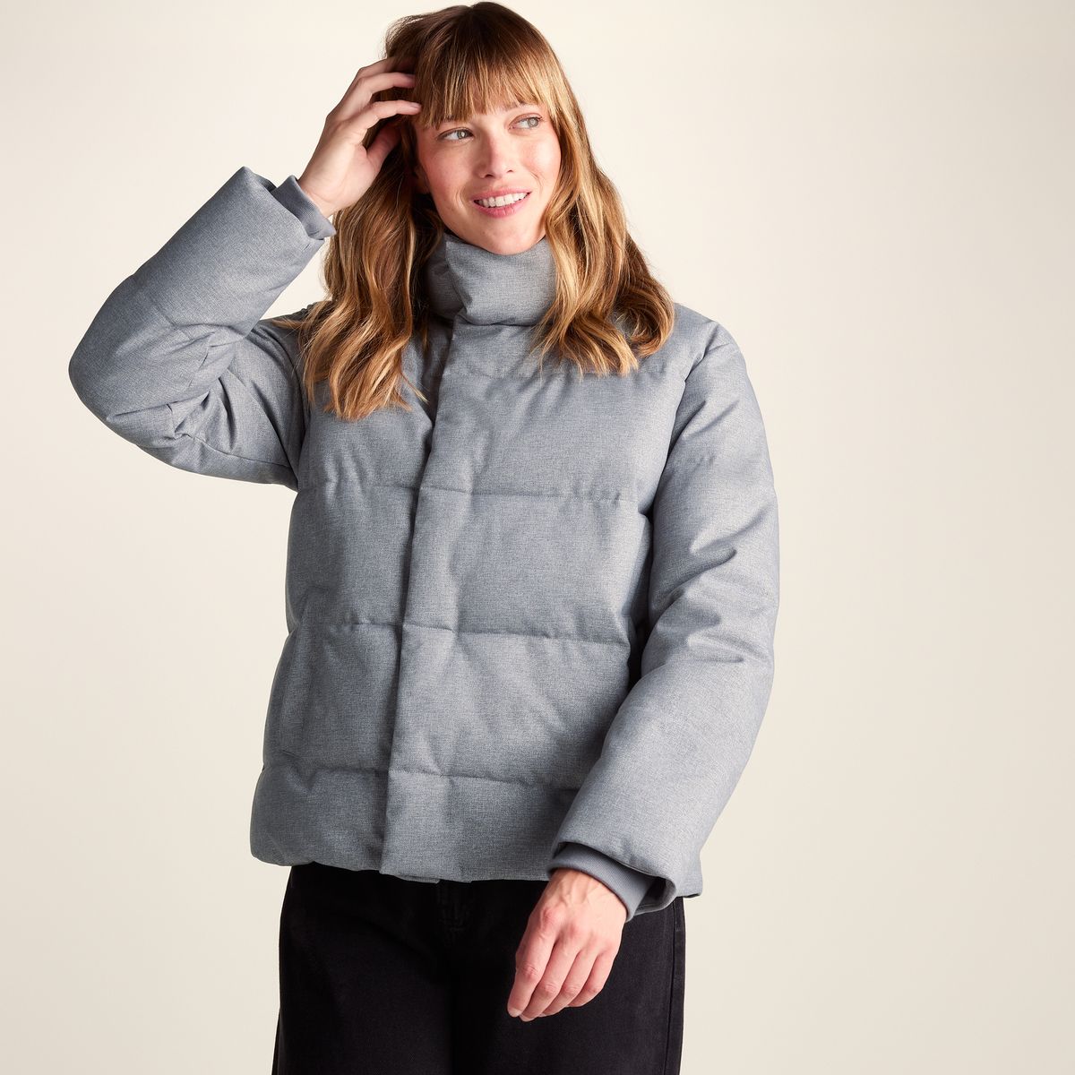 Allitt Womens Short Insulated Padded Jacket - Ice Grey Melange