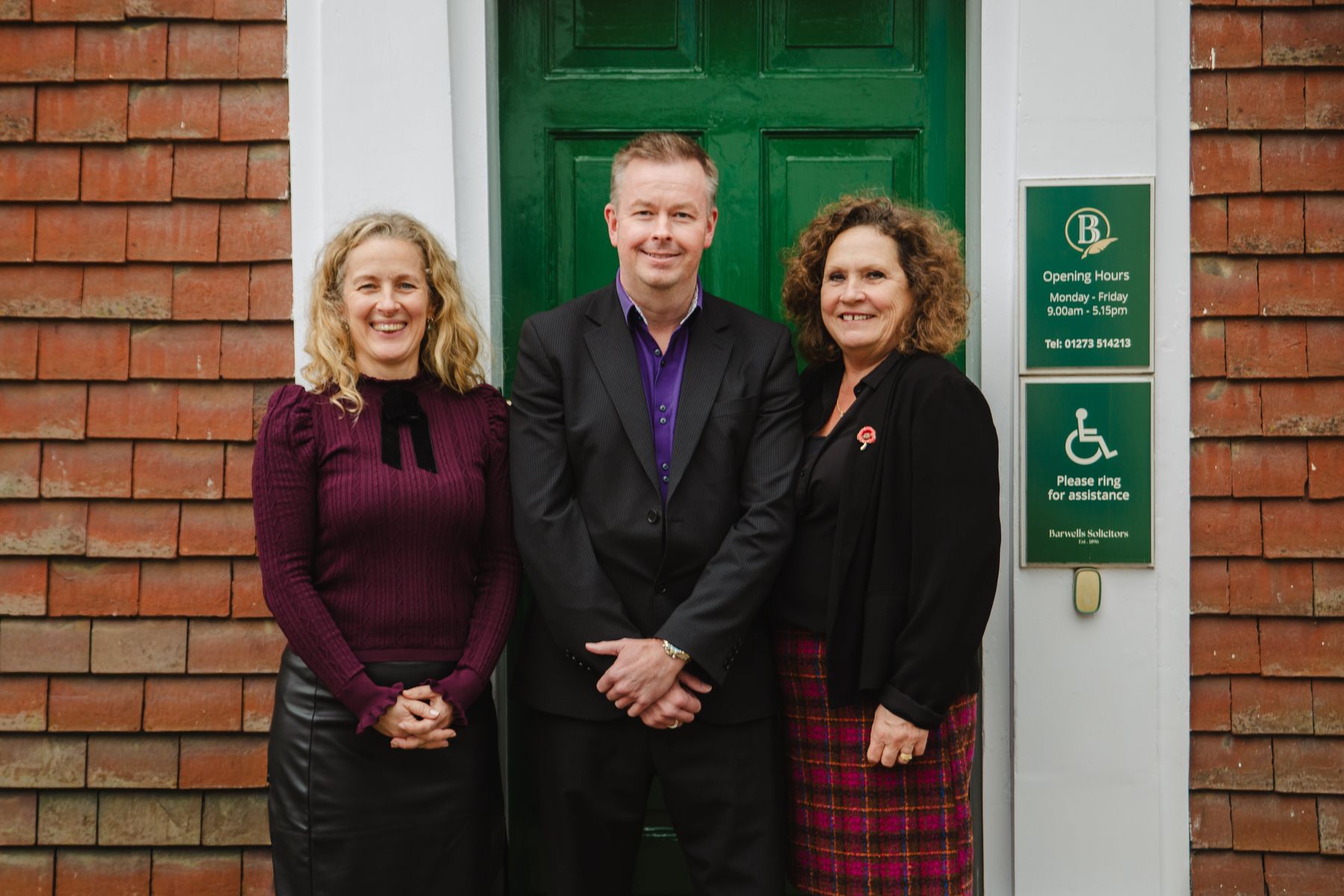 Barwells Solicitors in Newahven: From left practice director Lauren Chambers, marketing manager Greg Hall and premises manager Yvonne Goddard.
