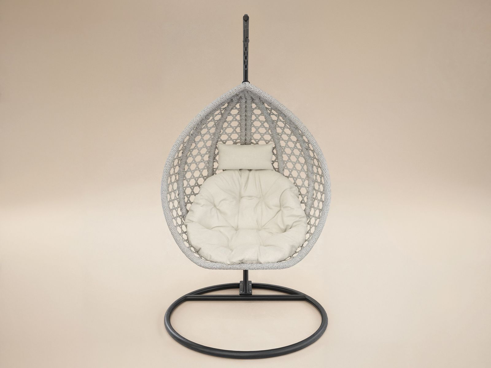 SOLACE+CO Lola Garden Swing Chair Grey Rattan