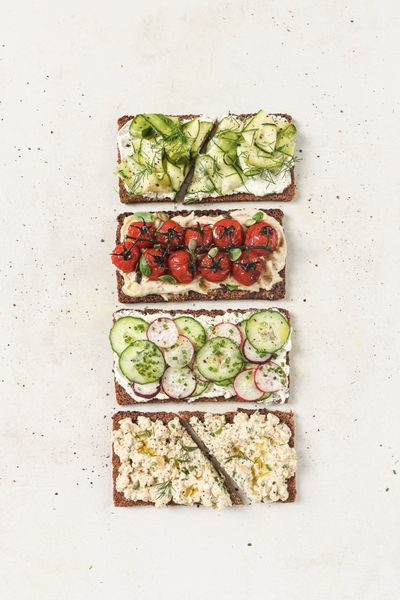Rye bread open sandwiches