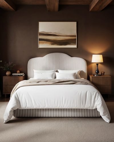 Solace+Co Skylynn Cloud Ottoman Bed Brown Striped