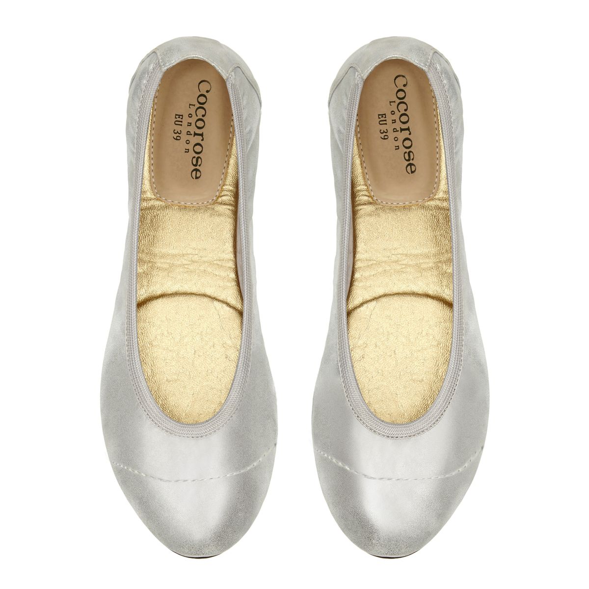 Barbican Silver Shimmer Ballerina Pumps