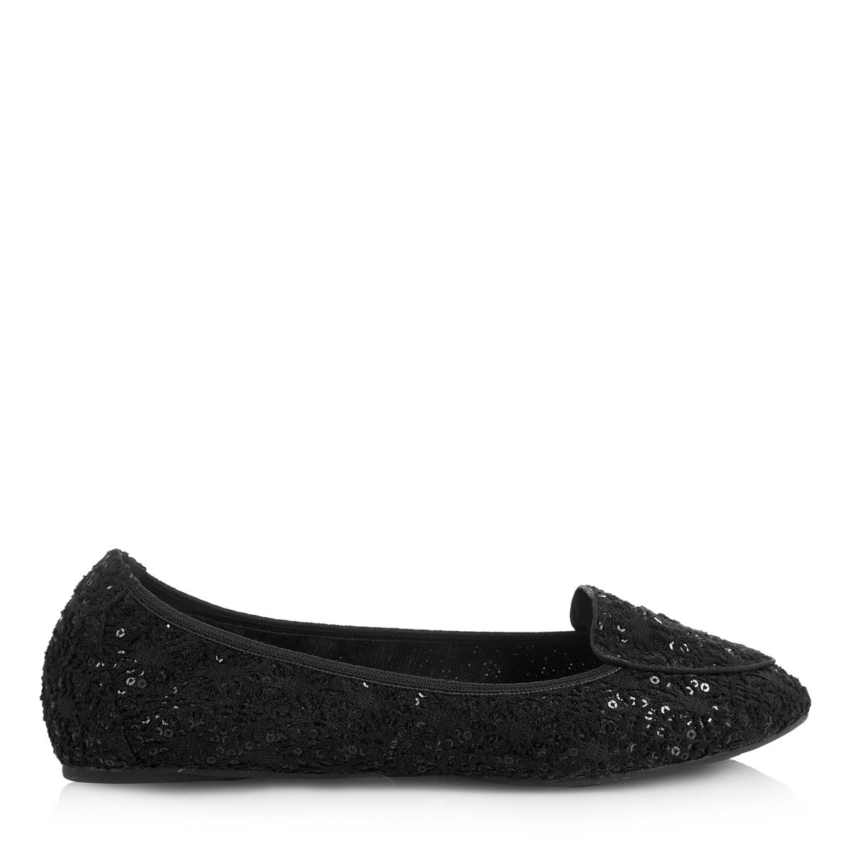 Royal Ballet Collection 'Perdita' Black Sequinned Loafers