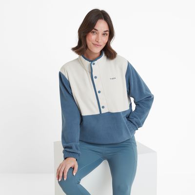 Sawford Women's Half Neck Fleece - Vanilla/Blue Dolphin