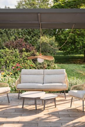 Liguria Rechargeable Rattan Pendant Light