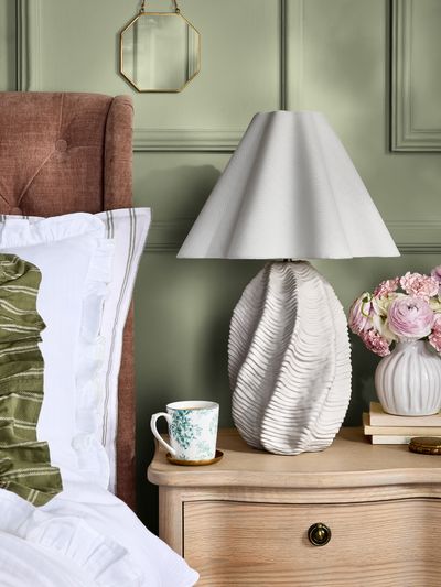 Strata Table Lamp in Matt White