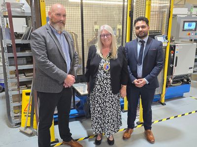 (from left to right) Nick Hayler BEAMA with Judy Rogers, Hastings Mayor and Fhaheen Khan, Senior Economist Make UK