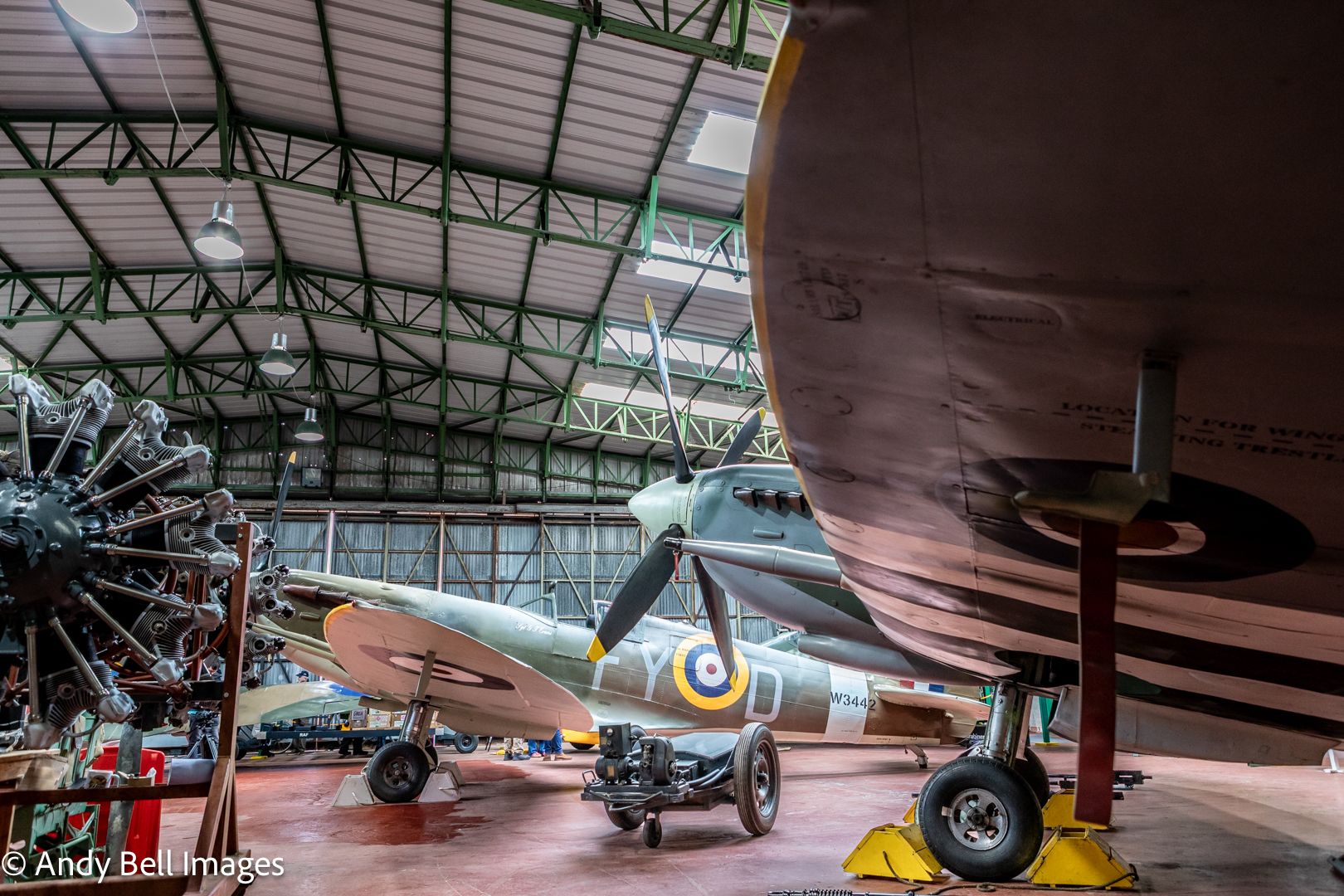 View across floor of the main 'hall' at Hangar 42, The Spitfire Visitor Centre, Blackpool 