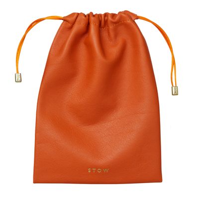 Large leather accessories pouch