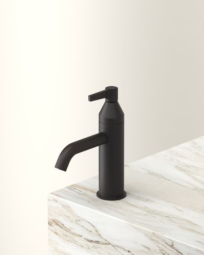Folio Deck Mounted Basin Tap in Soft Black
