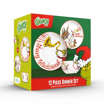 12PC MERRY GRINCHMAS DINNER SET